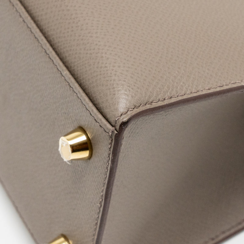 Hermes Kelly 25 Epsom 8F Gris Etain GHW stamp D