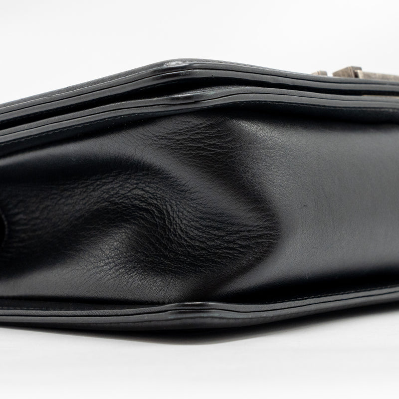 CHANEL Medium Boy Bag Calfskin Black Ruthenium Hardware