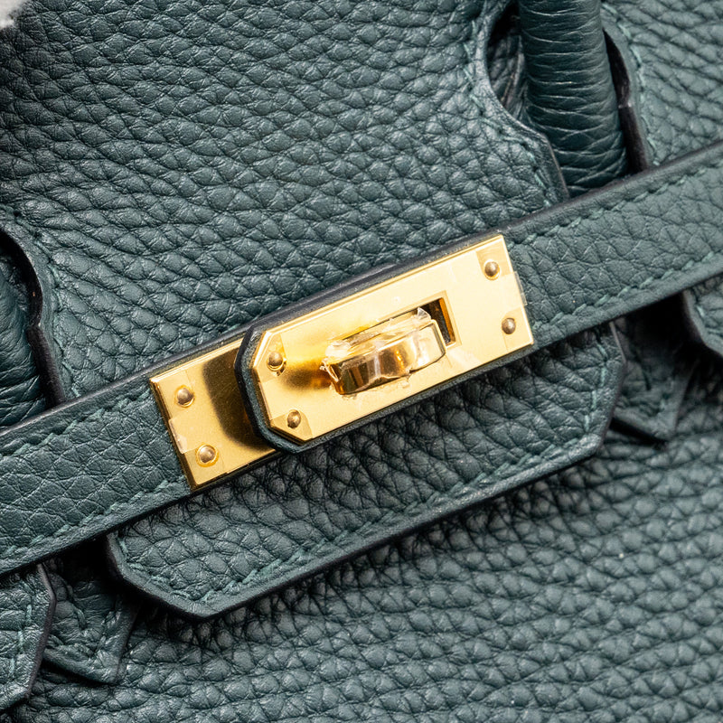 Hermes Birkin 25 Togo Vert Cypres GHW Stamp U