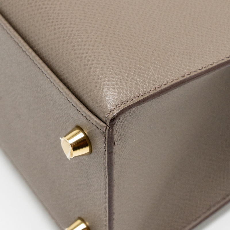 Hermes Kelly 25 Epsom 8F Gris Etain GHW stamp D