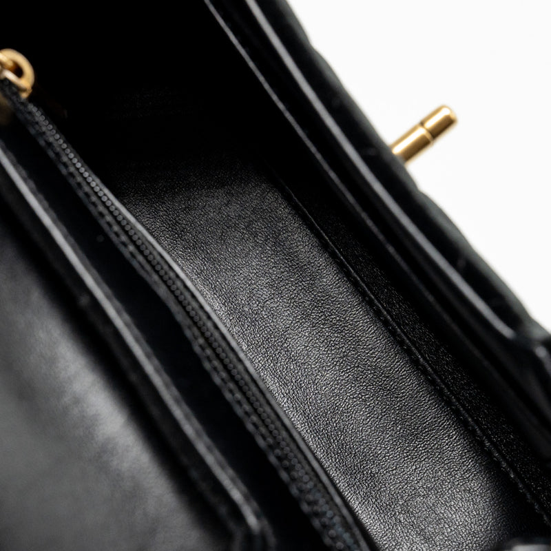 Chanel Mini Kelly Shopping Tote Bag Velvet Black GHW (microchip)