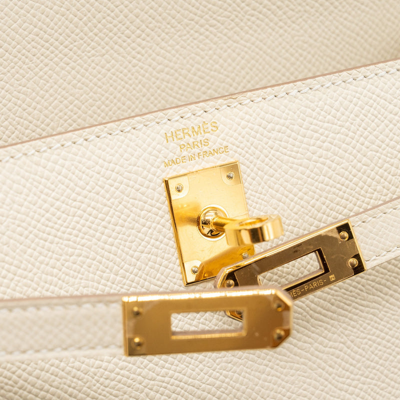 Hermes Kelly 25 Epsom Craie GHW stamp U