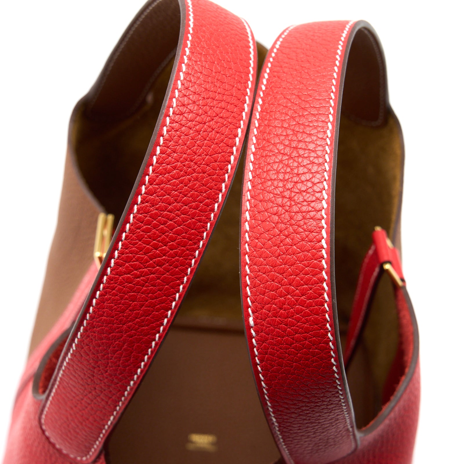 Hermes Picotin 22 Lock Bag Clemence Rouge De Coeur/Gold GHW Stamp Y