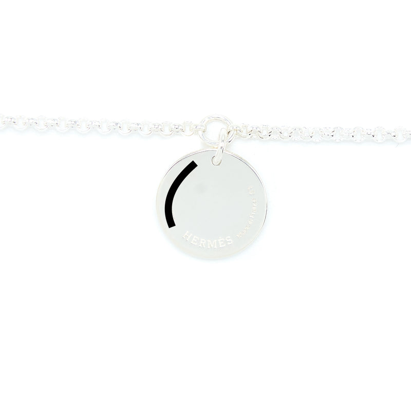 Hermes Ex-Libris Bracelet, Small Model Sterling Silver/Rose Gold with Toggle Closure