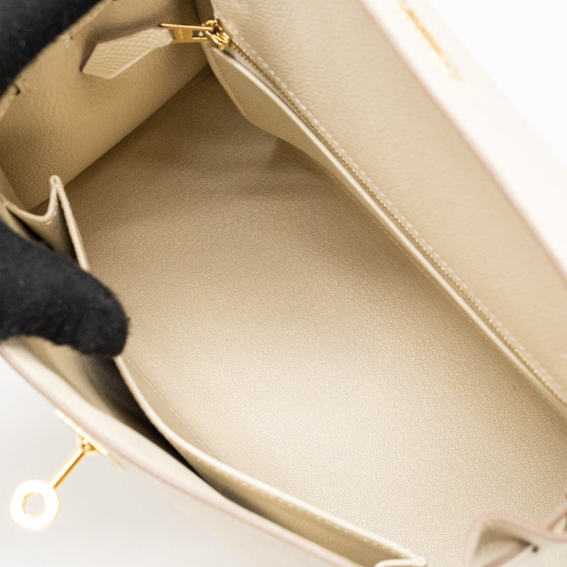 Hermes Kelly 25 Epsom Craie GHW stamp U