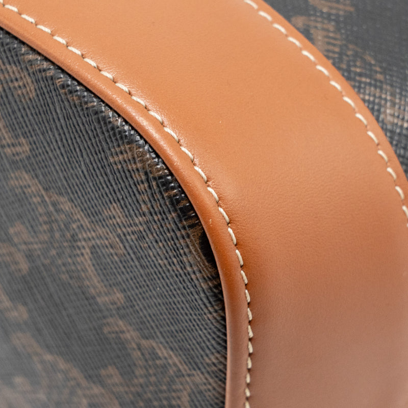 CELINE Small Bucket Bag Triomphe Canvas/ Leather GHW