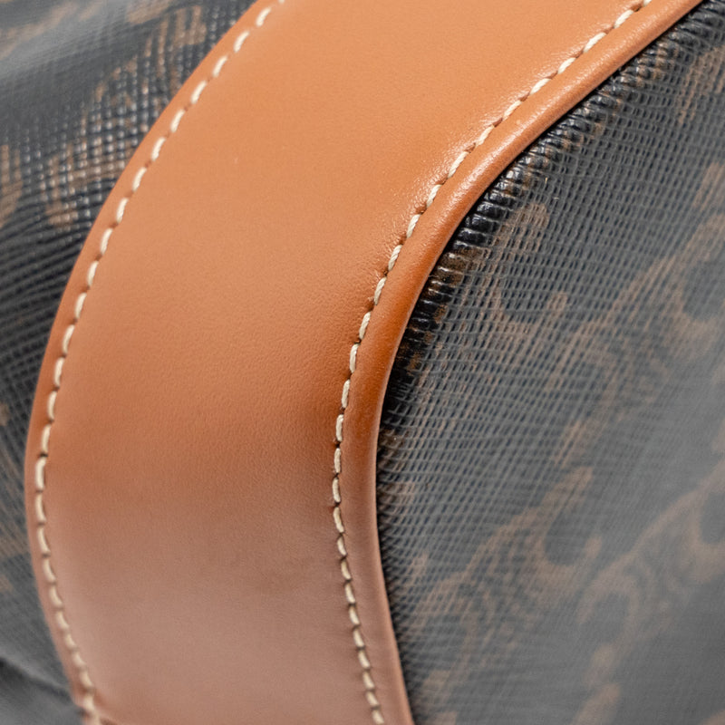 CELINE Small Bucket Bag Triomphe Canvas/ Leather GHW