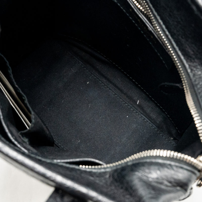 Balenciaga Bazar Mini Shopper/Tote Bag Crackled Calfskin Black SHW