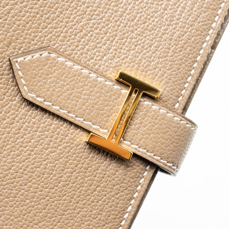 Hermes bearn long wallet chèvre mysore etoupe GHW stamp U