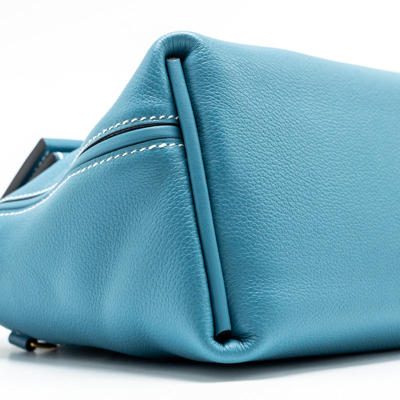 Hermes Mini 24/24 2424-21 Bag Evercolor/Swift New Bleu Jean GHW Stamp B