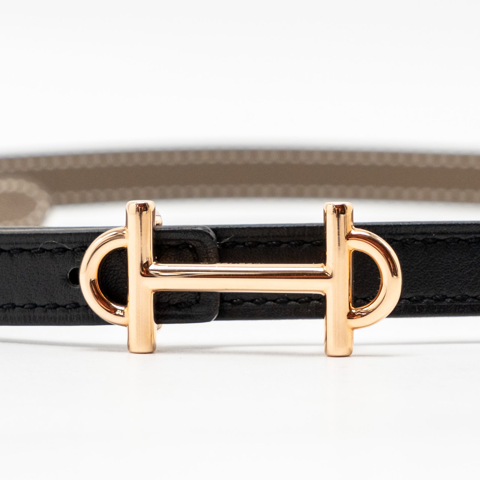 【上品】HERMES リバーシブルベルト Gamma 13mm Bubble belt buckle & Hermès sur Mer reversible leather strap