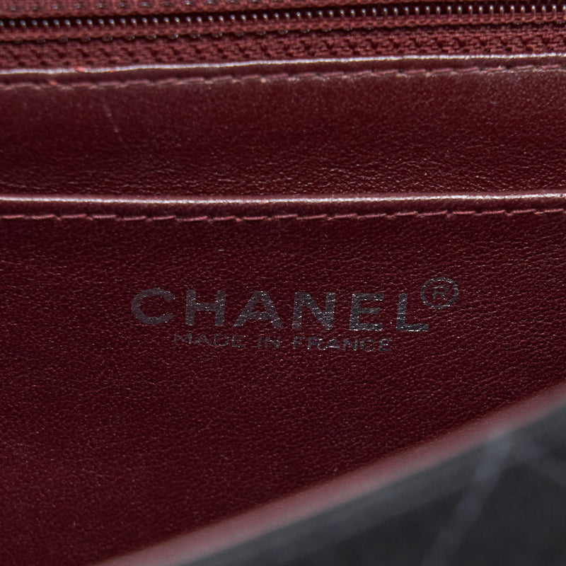 Chanel Vintage Medium Single Flap Bag Fabric Black SHW