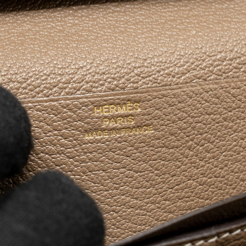 Hermes bearn long wallet chèvre mysore etoupe GHW stamp U