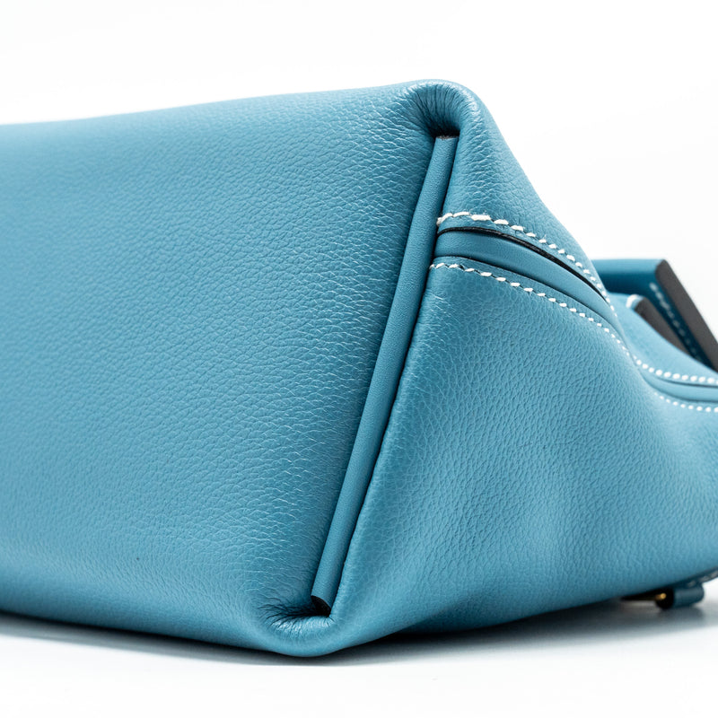 Hermes Mini 24/24 2424-21 Bag Evercolor/Swift New Bleu Jean GHW Stamp B