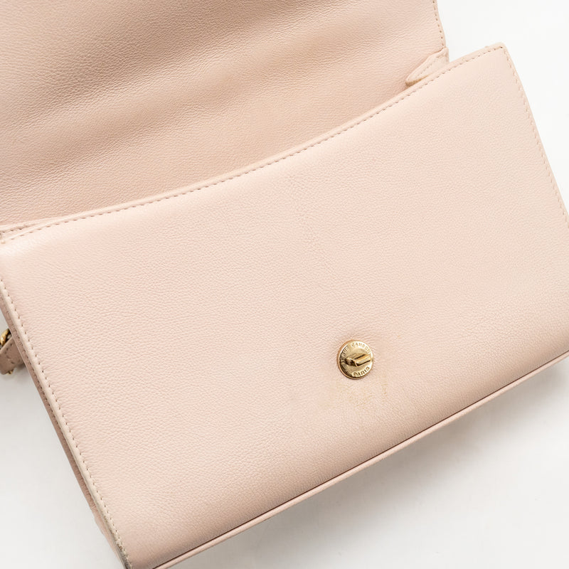 Chanel 17C Click Label Shoulder Bag Calfskin Light Pink LGHW