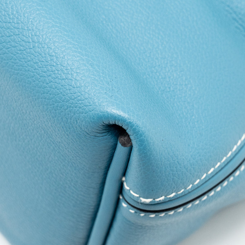 Hermes Mini 24/24 2424-21 Bag Evercolor/Swift New Bleu Jean GHW Stamp B