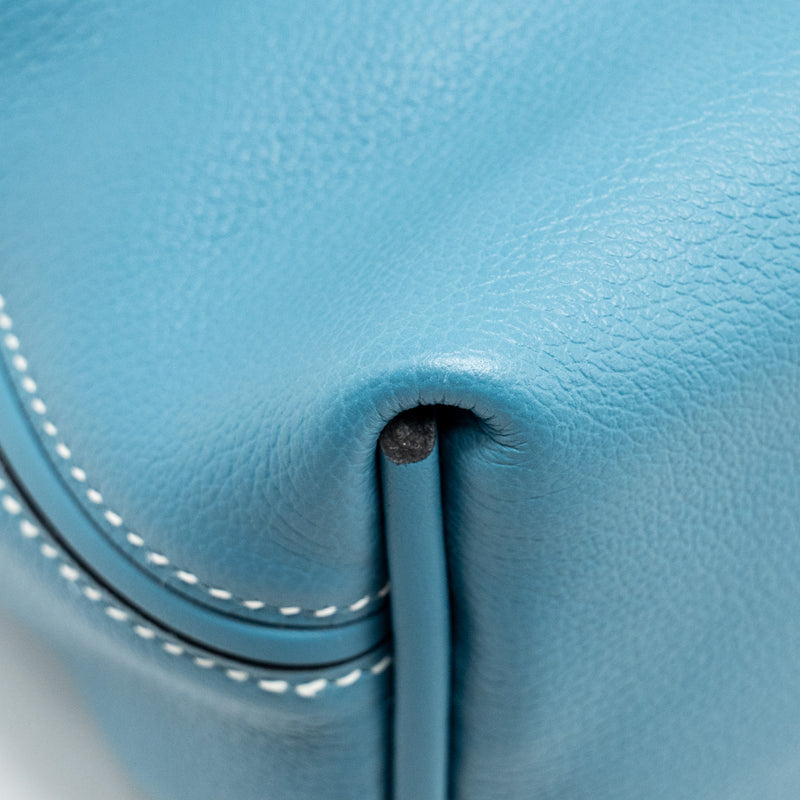 Hermes Mini 24/24 2424-21 Bag Evercolor/Swift New Bleu Jean GHW Stamp B