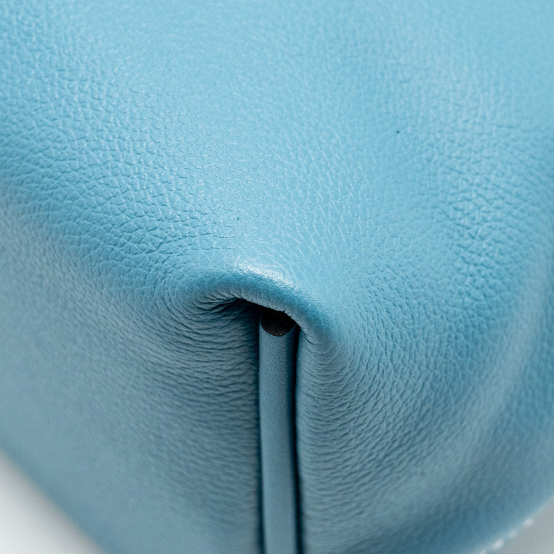Hermes Mini 24/24 2424-21 Bag Evercolor/Swift New Bleu Jean GHW Stamp B