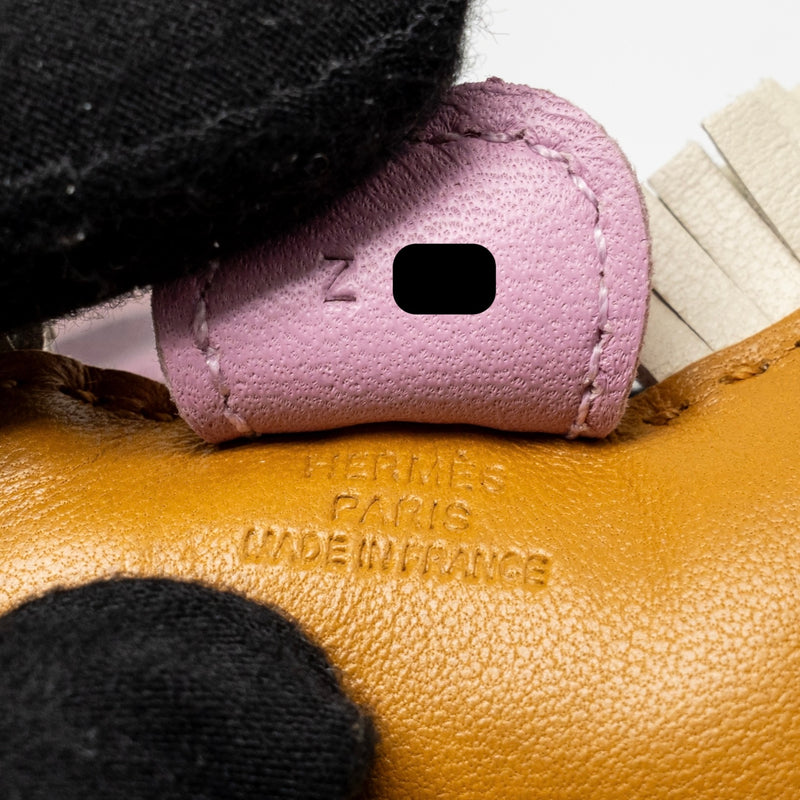 Hermes rodeo pm bag charm sesame/craie/mauve stamp Z