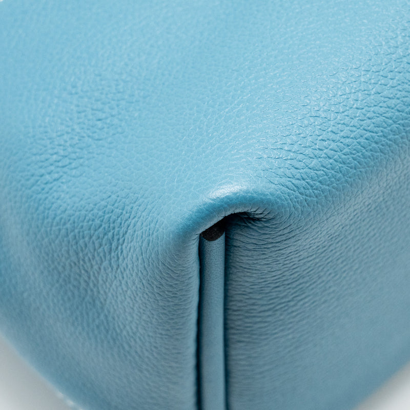 Hermes Mini 24/24 2424-21 Bag Evercolor/Swift New Bleu Jean GHW Stamp B