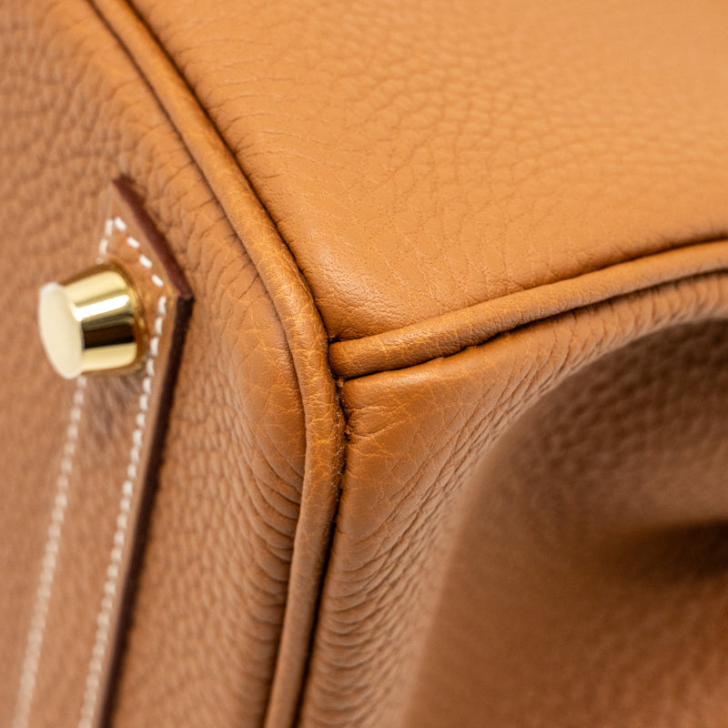 Hermes Birkin 25 Togo Gold GHW Stamp W