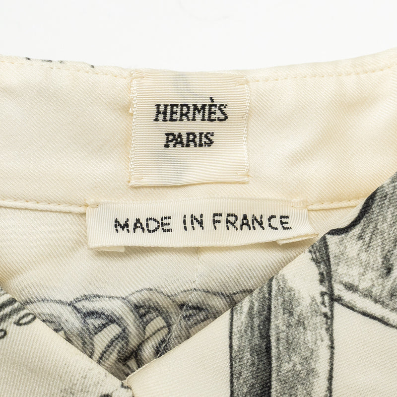 Hermes Size 34 Silk Shirt Multicolour