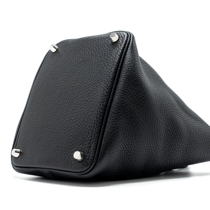 Hermes Picotin 18 Clemence Black SHW Stamp A