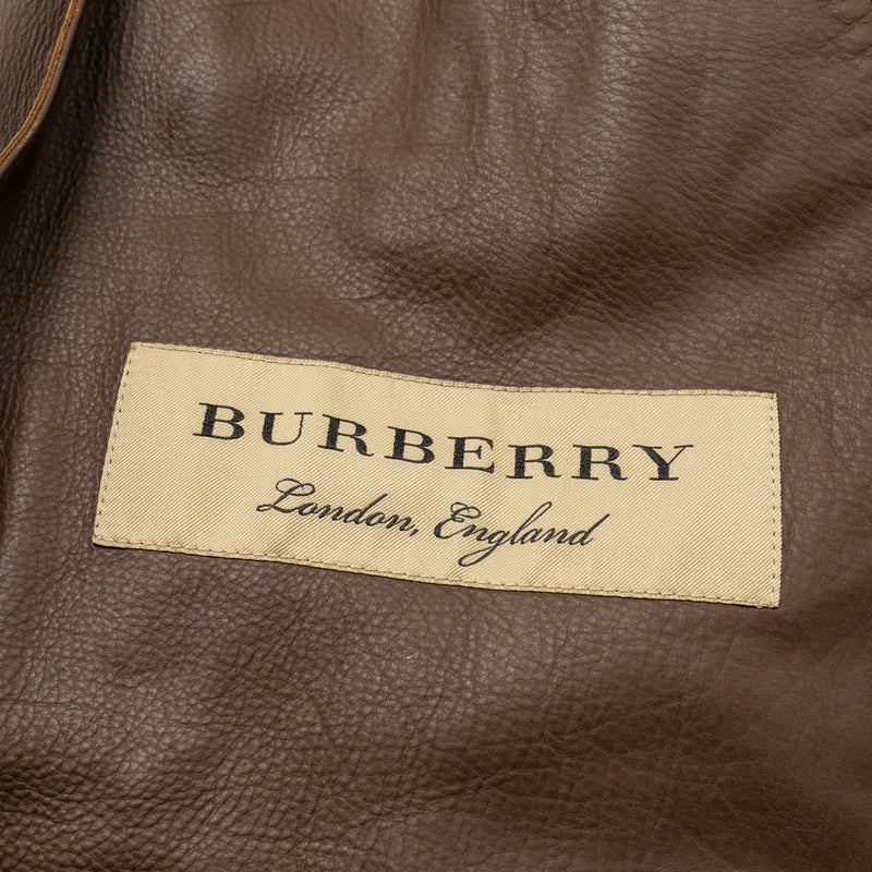 Burberry Size 34 Double-Breasted Trench Coat Suede/ Calfskin Brown