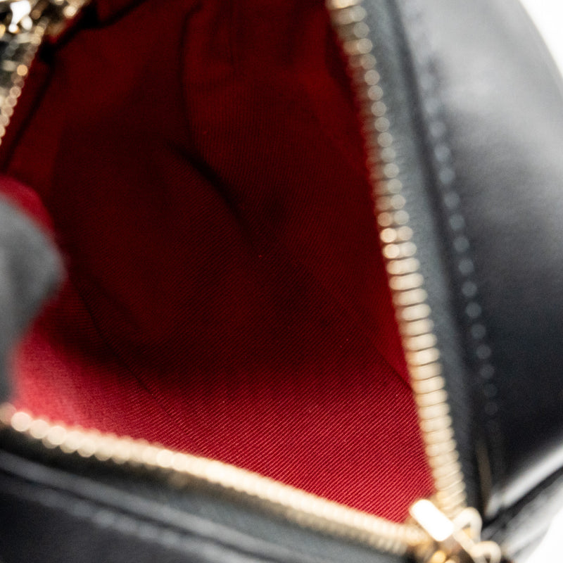 Chanel 22C My Perfect Mini Camera Case with Chain Lambskin Black GHW (Microchip)