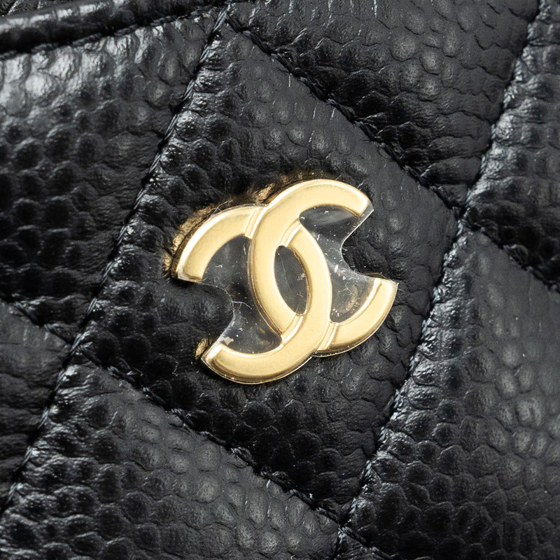 Chanel Classic Card Holder caviar black GHW (microchip)