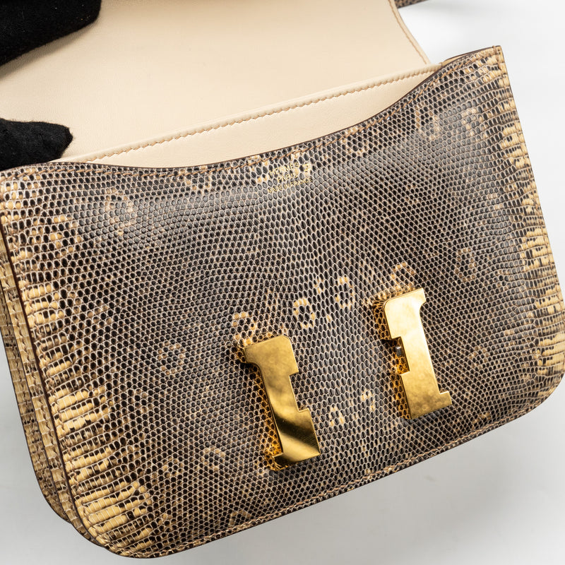 Hermes Mini Constance Lizard Natura Lisse Desert GHW Stamp Z