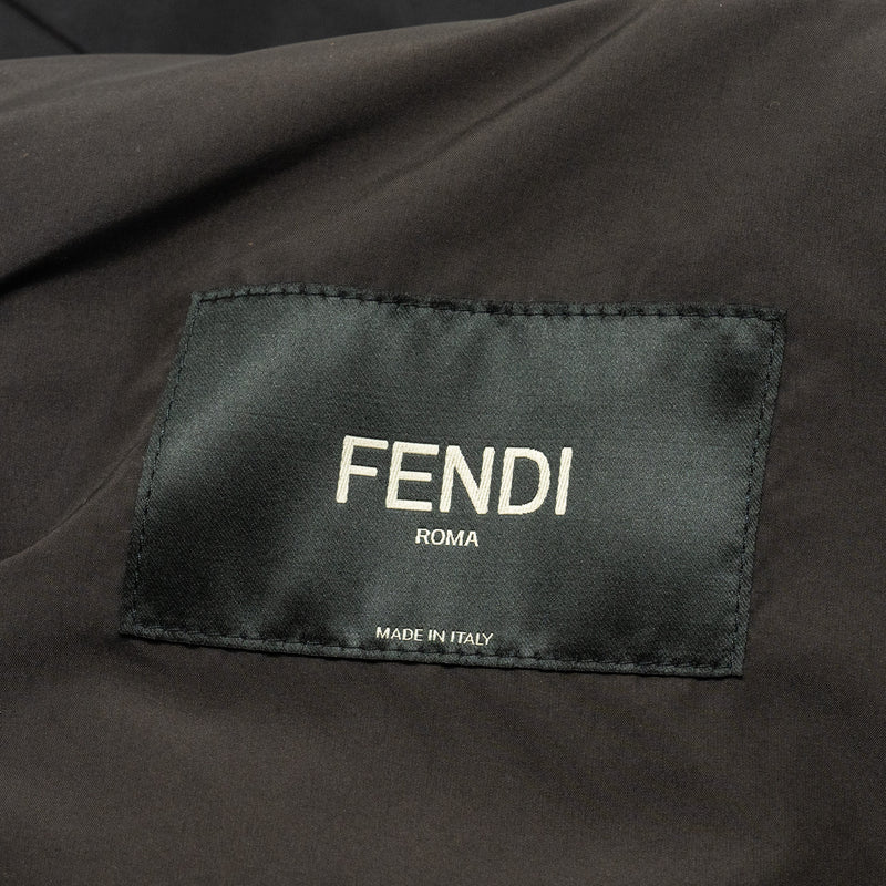 Fendi Size 46 Diabolic Eyes Coat Polyester Black