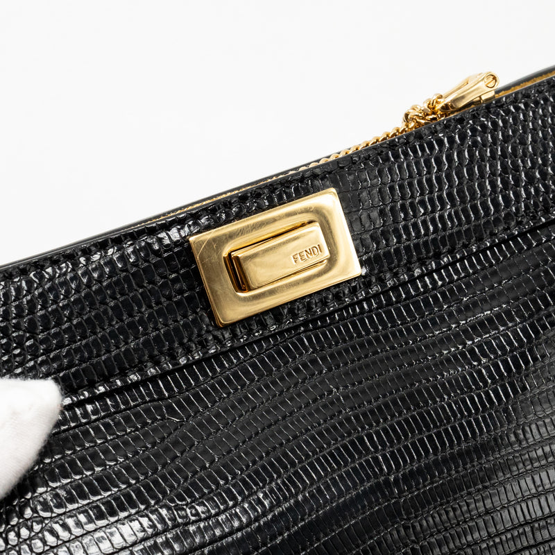 Fendi Peekaboo I See You Bag Lizard Black GHW