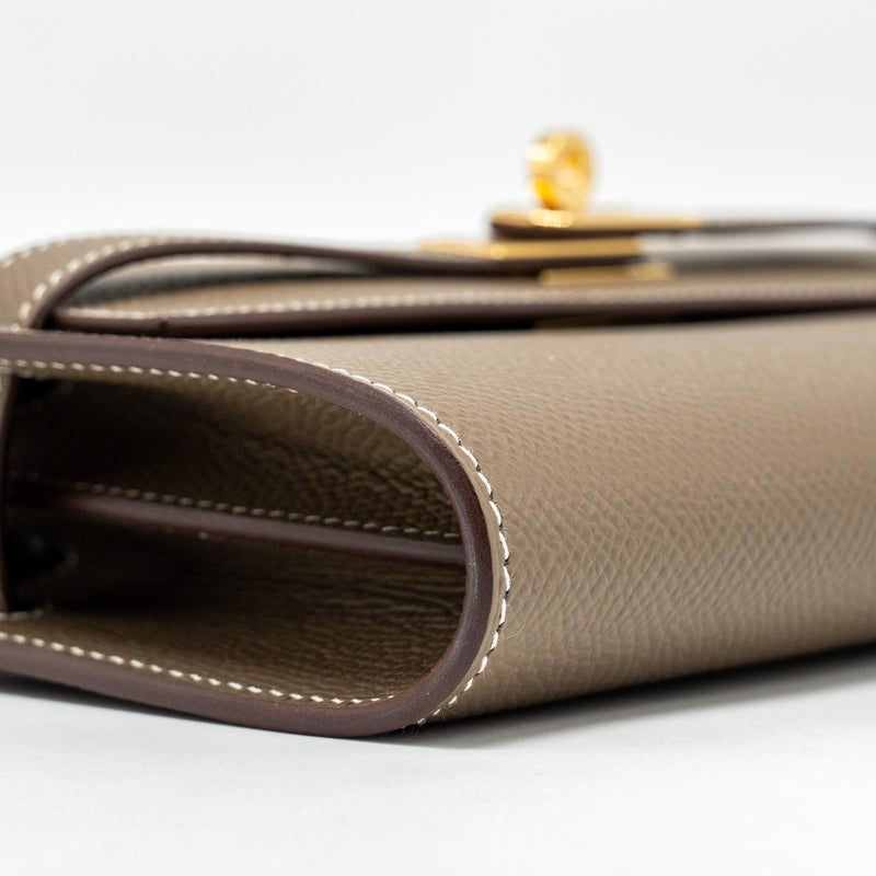Hermes Kelly To Go Epsom Etoupe GHW Stamp Z