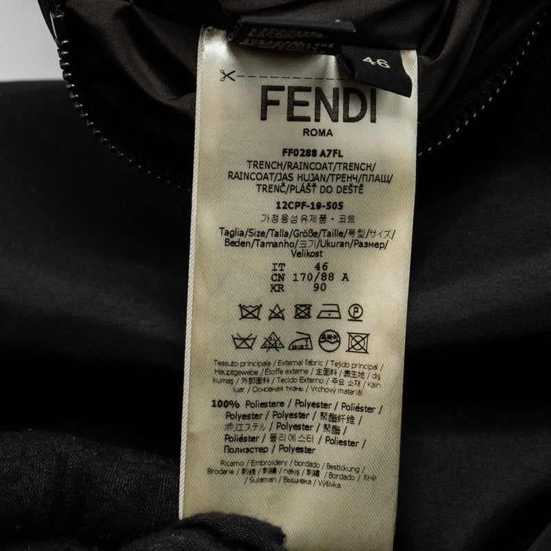 Fendi Size 46 Diabolic Eyes Coat Polyester Black