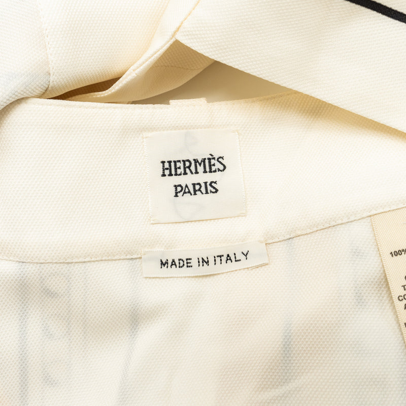 Hermes Size 34 Mini June Portefeuille Skirt Silk Blanc/Creme