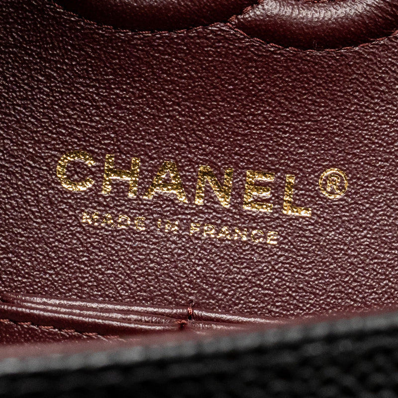 CHANEL Small Classic Double Flap Bag Caviar Black GHW (Microchip)