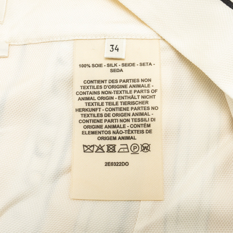 Hermes Size 34 Mini June Portefeuille Skirt Silk Blanc/Creme
