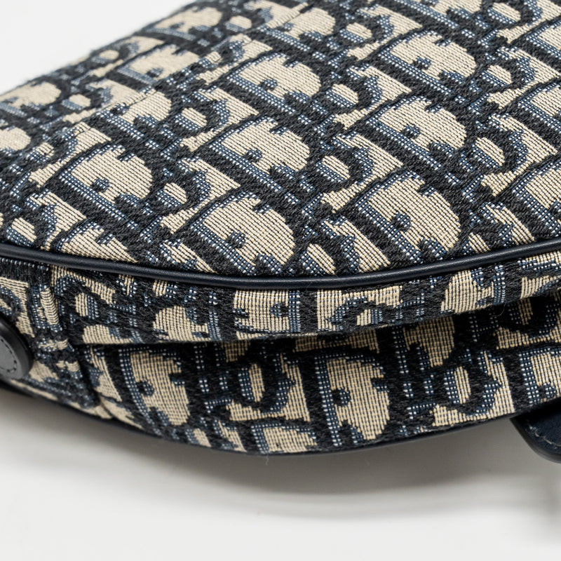 Dior Medium Saddle Bag Blue Oblique Canvas GHW