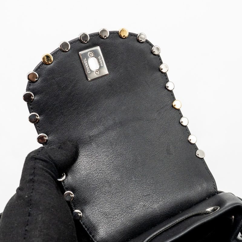 Chanel Quilted Metallic Bubble Backpack Lambskin Black Multicolour Hardware
