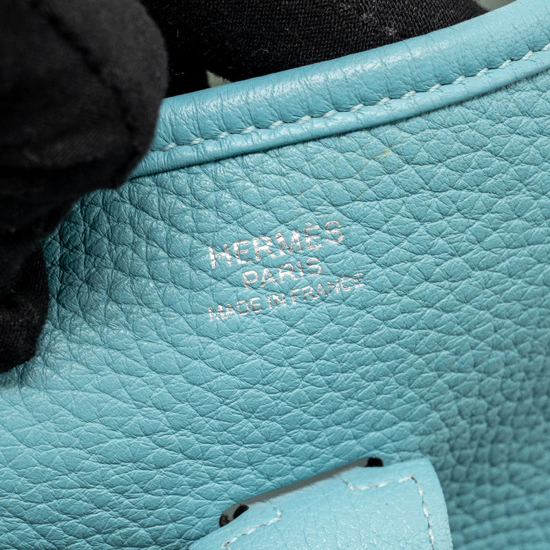 Hermes evelyne 29 clemence blue atoll SHW Stamp T