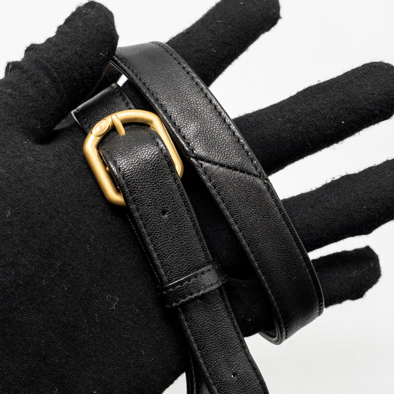 Chanel 25a Suede Patchwork Mini Crossbody Bag Lambskin Brown/black GHW (microchip)