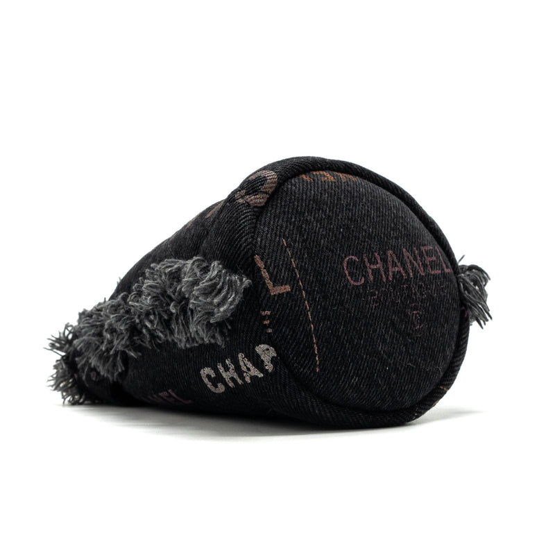 Chanel Super Mini Bucket Bag Black Denim LGHW