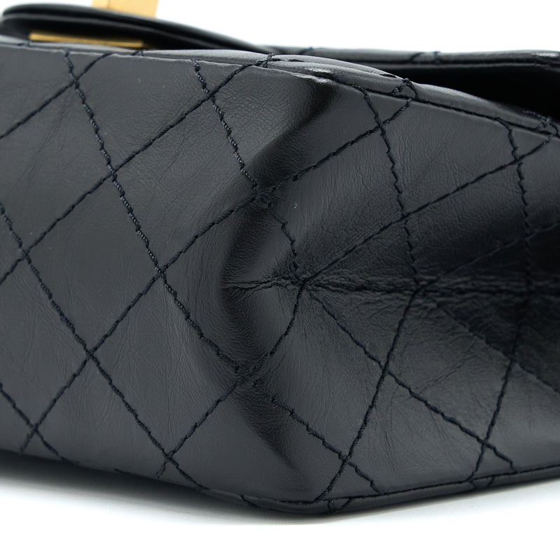 Chanel Mini 2.55 Reissue Flap Bag Aged Calfskin Black Brushed GHW (Microchip)