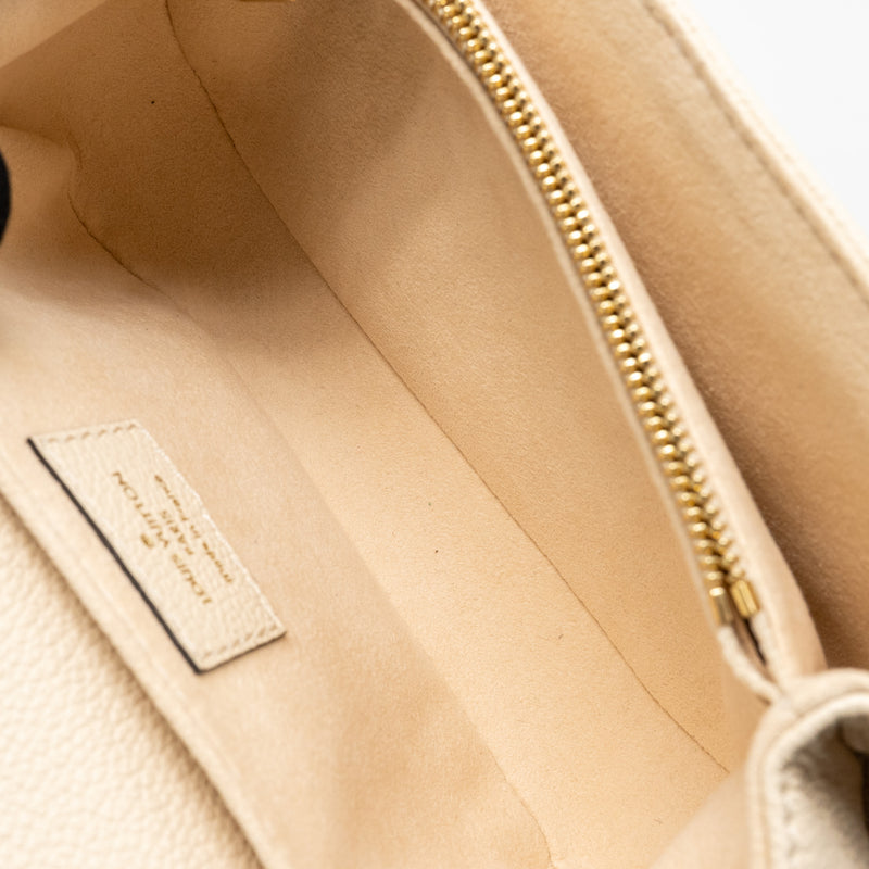 Louis Vuitton Pochette Métis East West Monogram Empreinte Leather Cream GHW