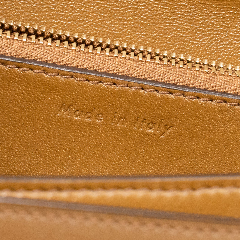 CELINE Medium Classic Box Bag Calfskin Camel GHW