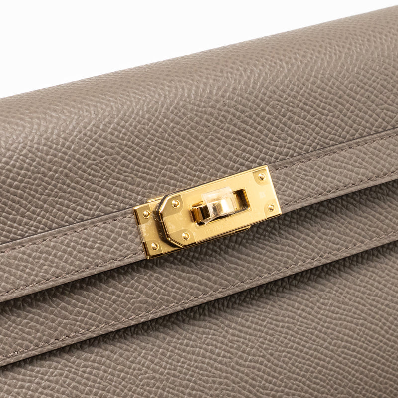 Hermes Kelly To Go Epsom Gris Etain GHW Stamp K