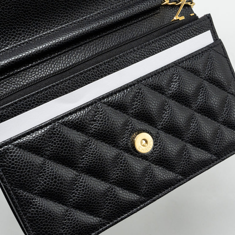 Chanel Classic Wallet on Chain Caviar black GHW (microchip)