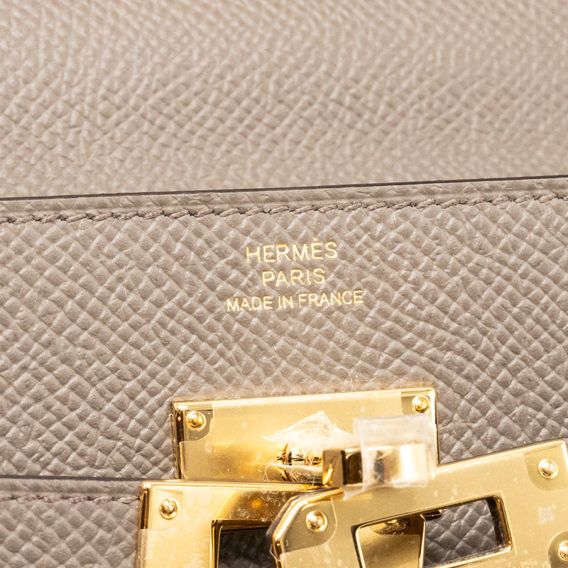 Hermes Kelly To Go Epsom Gris Etain GHW Stamp K