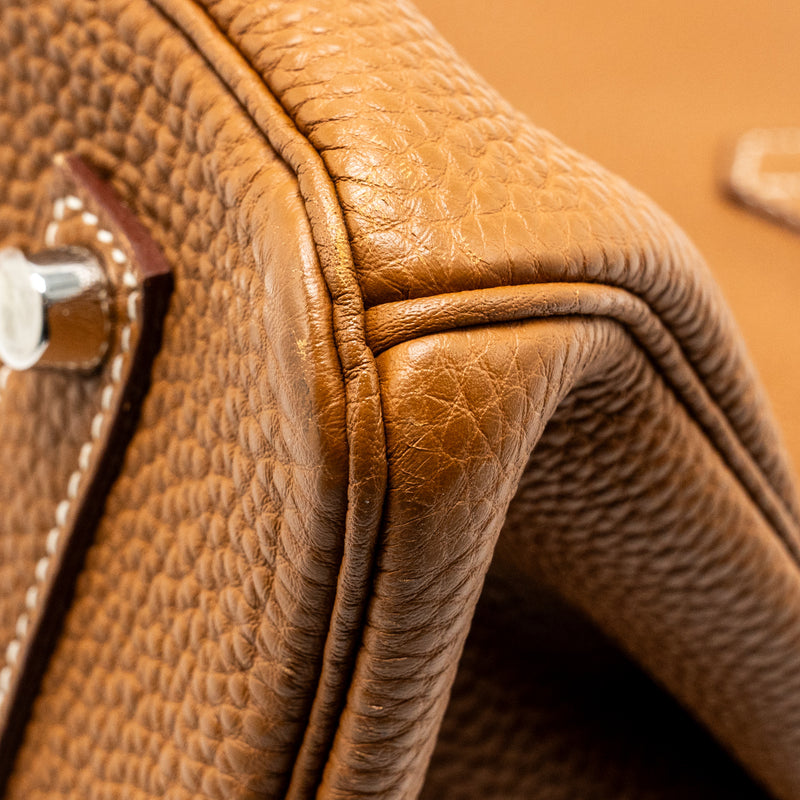 Hermes Birkin 35 Togo Gold SHW Stamp Square R